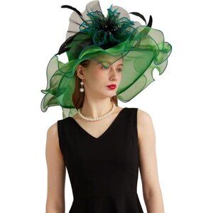 Women's Kentucky Derby Church Dress Hat 03-grass Green